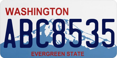 WA license plate ABC8535