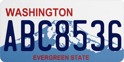 WA license plate ABC8536