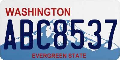 WA license plate ABC8537