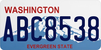 WA license plate ABC8538