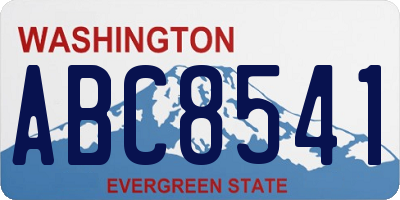 WA license plate ABC8541
