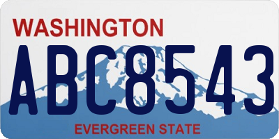 WA license plate ABC8543