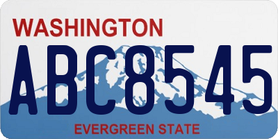 WA license plate ABC8545
