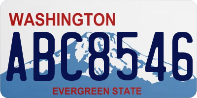WA license plate ABC8546