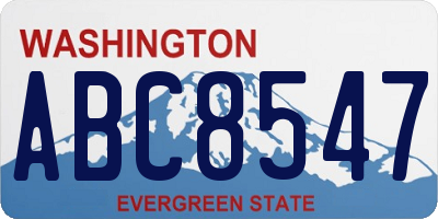 WA license plate ABC8547