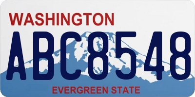 WA license plate ABC8548