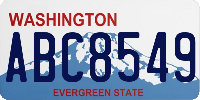 WA license plate ABC8549