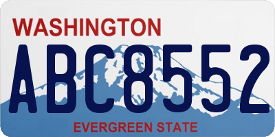 WA license plate ABC8552