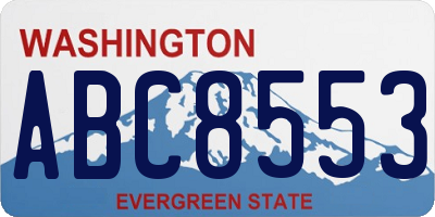 WA license plate ABC8553