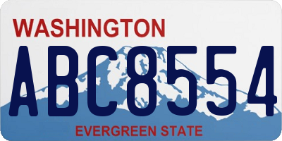 WA license plate ABC8554