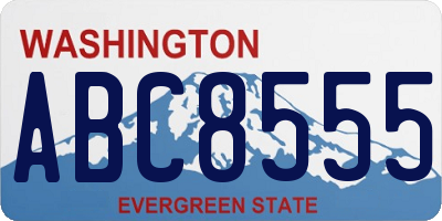 WA license plate ABC8555