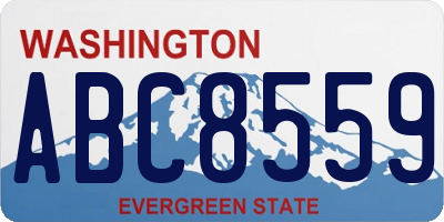 WA license plate ABC8559