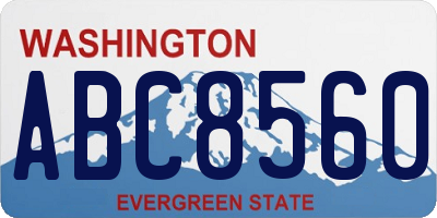 WA license plate ABC8560