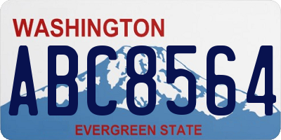 WA license plate ABC8564