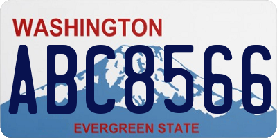 WA license plate ABC8566