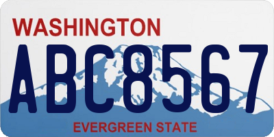 WA license plate ABC8567