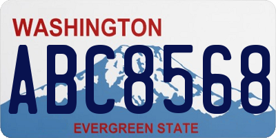 WA license plate ABC8568