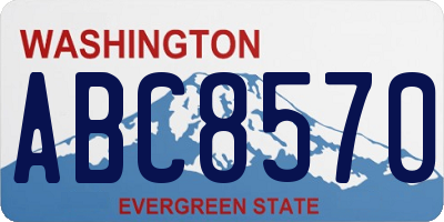 WA license plate ABC8570