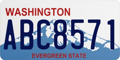 WA license plate ABC8571