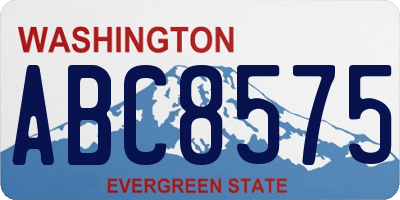 WA license plate ABC8575