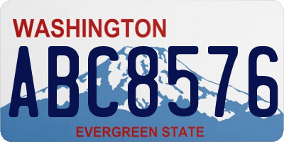 WA license plate ABC8576