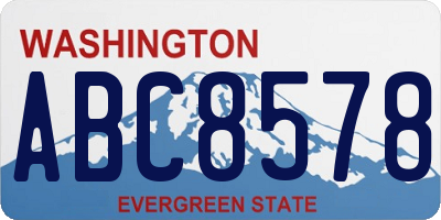 WA license plate ABC8578