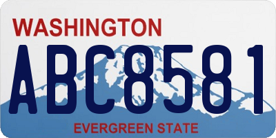 WA license plate ABC8581