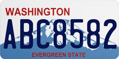 WA license plate ABC8582