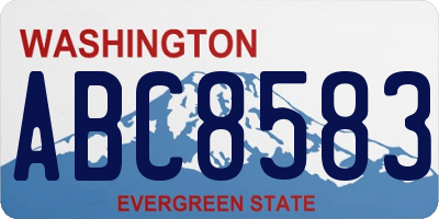 WA license plate ABC8583
