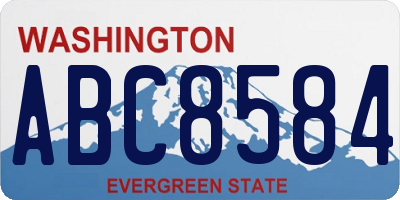 WA license plate ABC8584