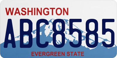WA license plate ABC8585