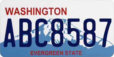 WA license plate ABC8587