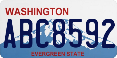 WA license plate ABC8592