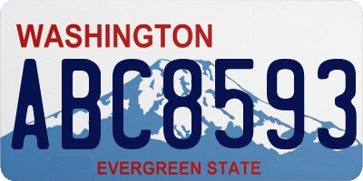 WA license plate ABC8593