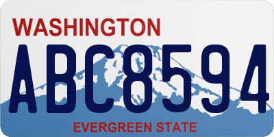 WA license plate ABC8594