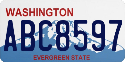WA license plate ABC8597