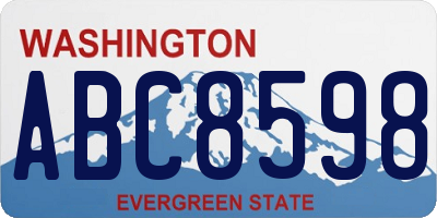 WA license plate ABC8598