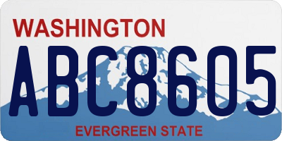 WA license plate ABC8605