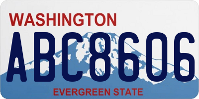 WA license plate ABC8606