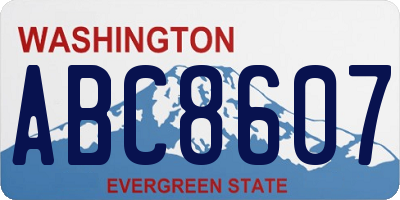 WA license plate ABC8607