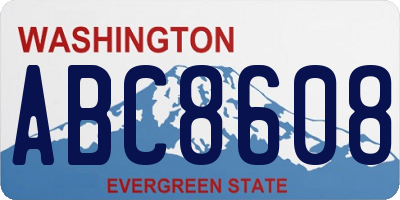 WA license plate ABC8608