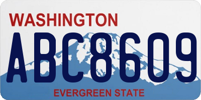 WA license plate ABC8609