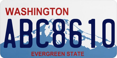 WA license plate ABC8610