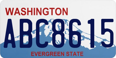 WA license plate ABC8615