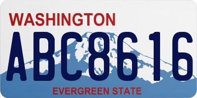 WA license plate ABC8616