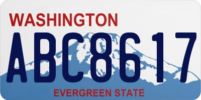 WA license plate ABC8617