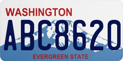WA license plate ABC8620