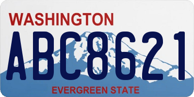 WA license plate ABC8621