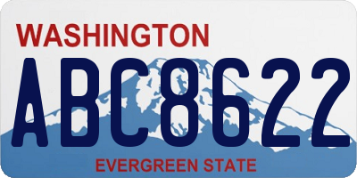 WA license plate ABC8622