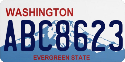 WA license plate ABC8623